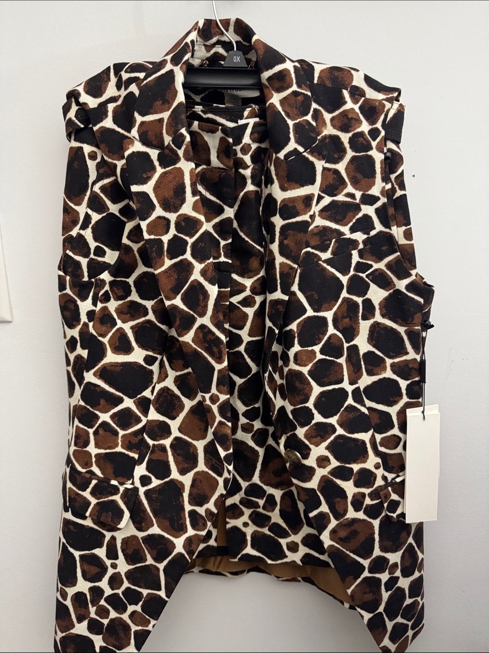 Calvin Klein Giraffe-Print Sleeveless Tunic - Brown/Black/Cream